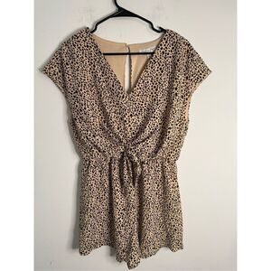 She and Sky Leopard Print Romper L